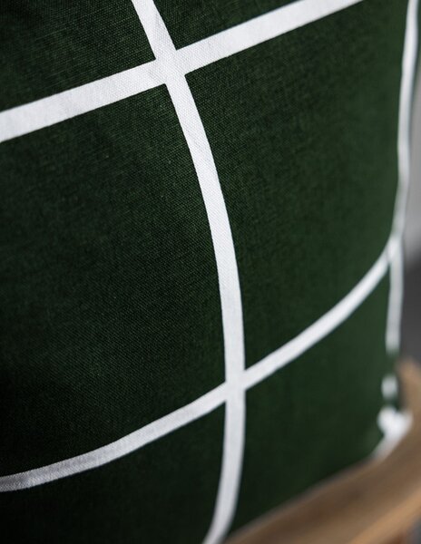 Bavlněný povlak na polštář Green Checkered 48 × 48 cm