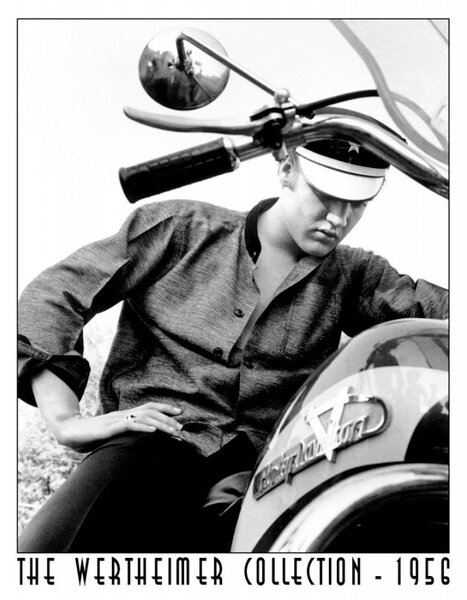 Plechová cedule Elvis on Bike 40 cm x 32 cm