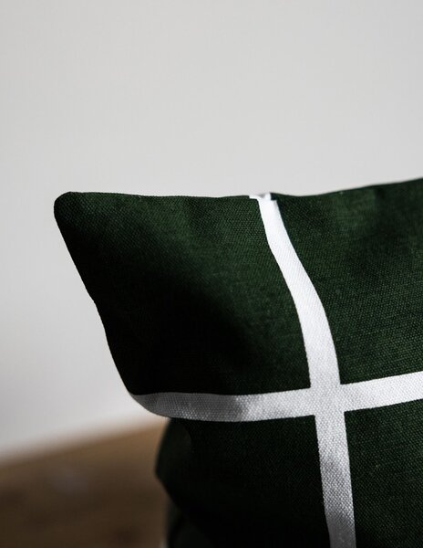 Bavlněný povlak na polštář Green Checkered 48 × 48 cm