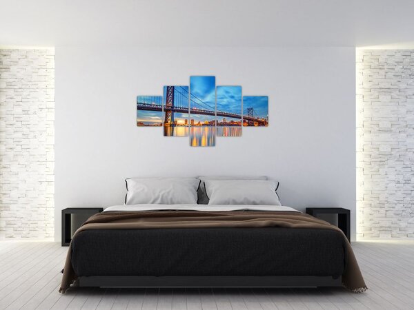 Obraz - Most Benjamina Franklina, Filadelfie (125x70 cm)