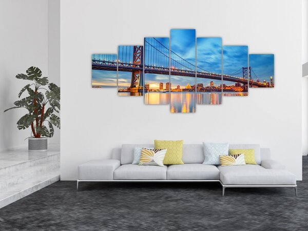 Obraz - Most Benjamina Franklina, Filadelfie (210x100 cm)