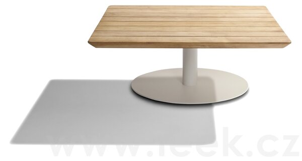 Tribu Konferenční stolek T-Table, Tribu, čtvercový 90x90x35 cm, rám lakovaná nerez barva white, deska teak