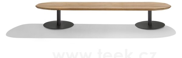 Tribu Konferenční stolek T-Table, Tribu, oválný 240x98x35 cm, rám lakovaná nerez barva white, deska teak
