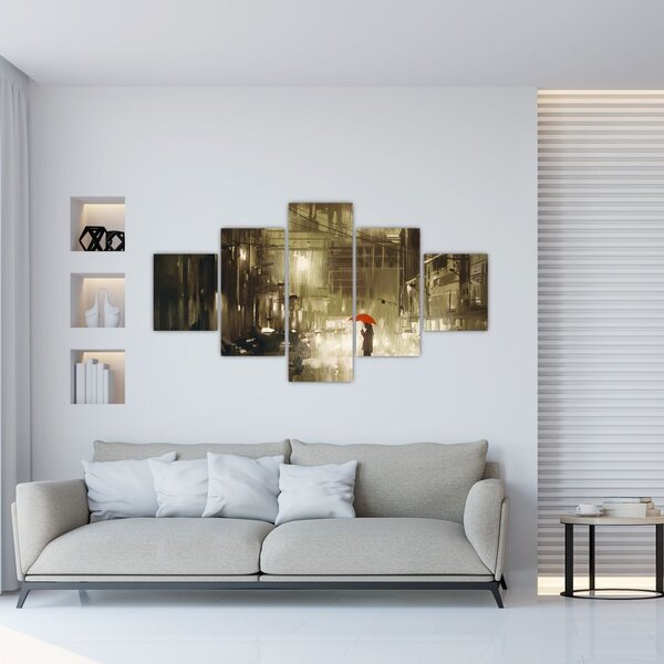 Obraz - Žena za deštivé noci (125x70 cm)