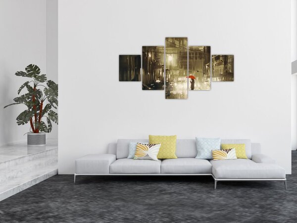 Obraz - Žena za deštivé noci (125x70 cm)