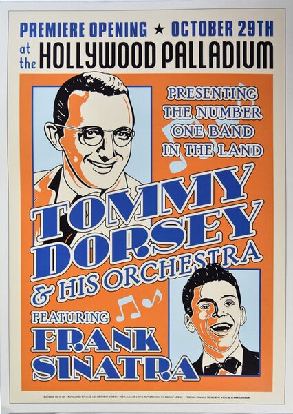 Koncertní plakát Tommy Dorsey and Frank Sinatra, Hollywood 1940