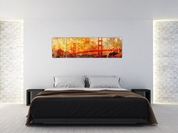 Obraz - Golden Gate, San Francisco, Kalifornie (170x50 cm)