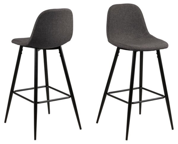 Čalouněná barová židle Wilma šedá/černá