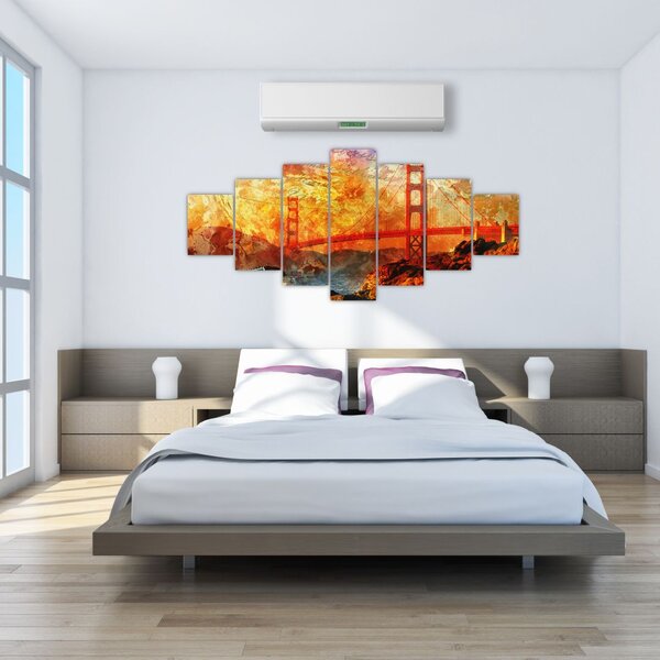 Obraz - Golden Gate, San Francisco, Kalifornie (210x100 cm)