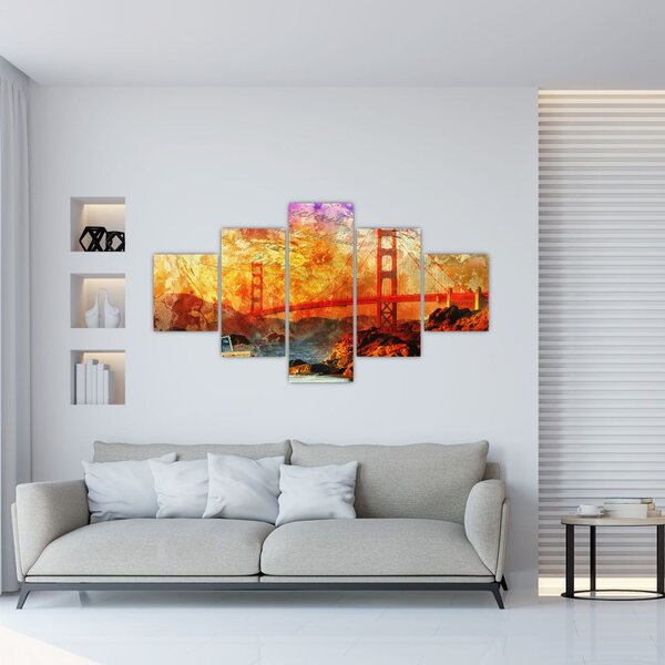 Obraz - Golden Gate, San Francisco, Kalifornie (125x70 cm)