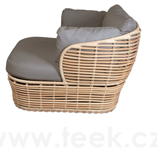 Cane-line Nízké křeslo Basket, Cane-line, 110x100x70 cm, umělý ratan barva graphite, sedáky venkovní látka AirTouch grey