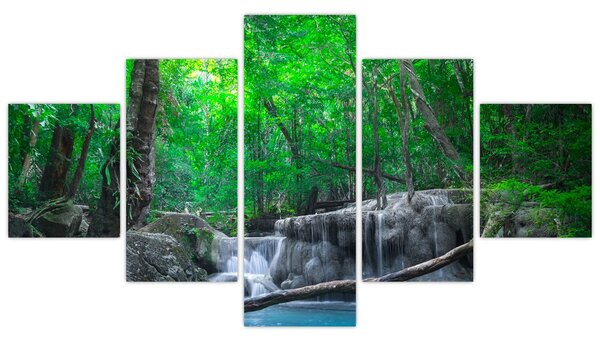 Obraz - Vodopád Erawan, Kanchanaburi, Thajsko (125x70 cm)