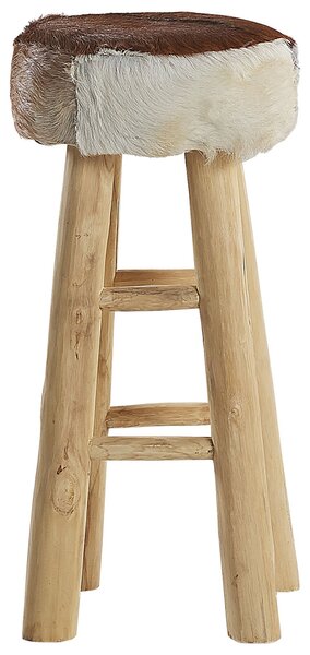 Barová stolička WALTON Kůže Hnědá