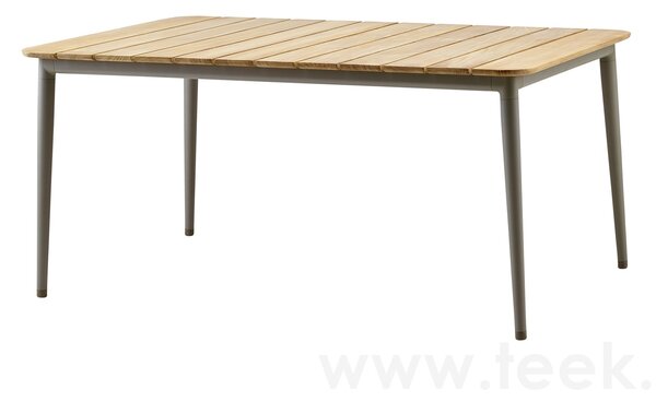 Cane-line Jídelní stůl Core, Cane-line, obdélníkový 160x90x74 cm, rám hliník barva lava grey, deska teak