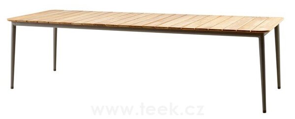 Cane-line Jídelní stůl Core, Cane-line, obdélníkový 274x90x74 cm, rám hliník barva lava grey, deska teak