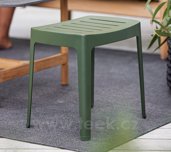 Cane-line Stolička Cut, Cane-line, 40x30x30 cm, hliník barva dark green