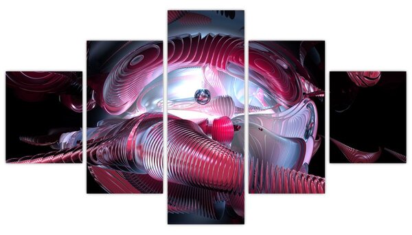 Obraz - Abstrakce, vesmírní červi (125x70 cm)