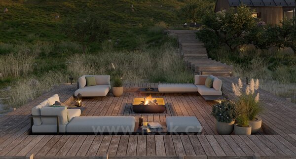 Royal Botania Podnožka velká Alura Lounge, Royal Botania, 120x140x39,5 cm, rám hliník anthracite, bez sedáku
