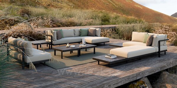 Royal Botania Podnožka velká Alura Lounge, Royal Botania, 120x140x39,5 cm, rám hliník anthracite, bez sedáku