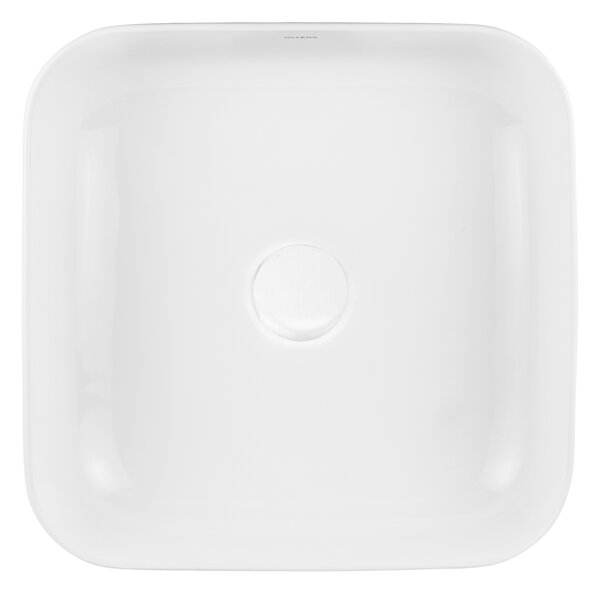 Oltens Hadsel umyvadlo 38.5x38.5 cm čtvercový na pult bílá lesk 40307000
