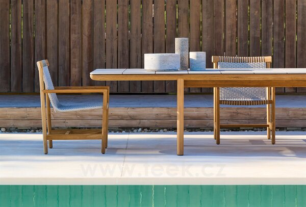 Tribu Teakový jídelní stůl Amanu, Tribu, obdélníkový 290x98x75, rám teak, deska keramika dekor sabbia