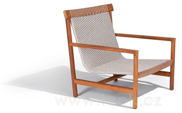 Tribu Teakové nízké křeslo Amanu, Tribu, rám teak, výplet lankový, bez sedáků