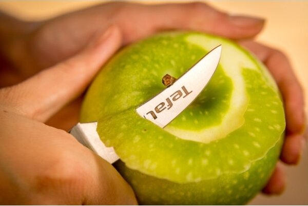 Tefal - Nerezový nůž vykrajovací ICE FORCE 7 cm chrom/černá
