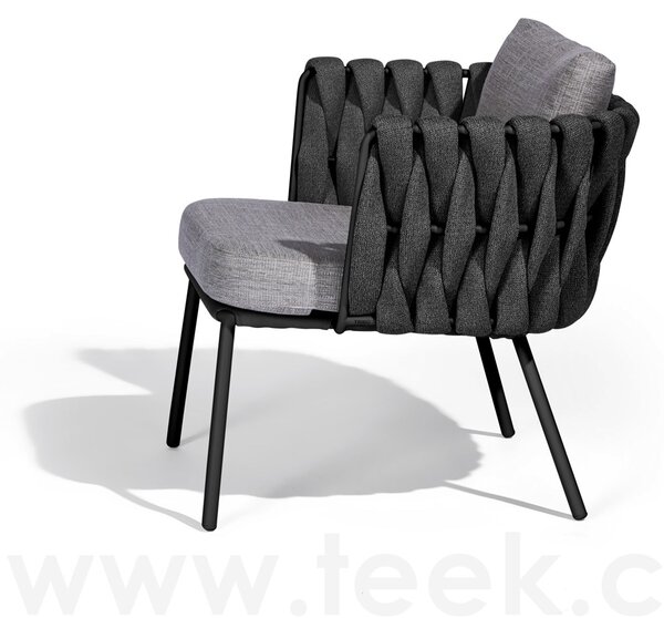 Tribu Křeslo low dining Tosca, Tribu, rám lakovaná nerez linen, výplet barva linen, bez polstrování