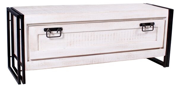 Sob nábytek - Bílý předsíňový set masiv mango a kov White Rocco III - STM-18000-92