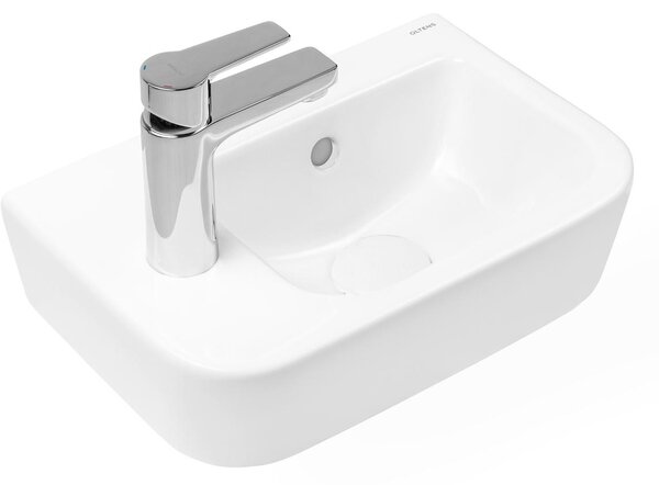 Oltens Vernal umyvadlo 37x24.5 cm polokulatý klasický bílá lesk 41504000