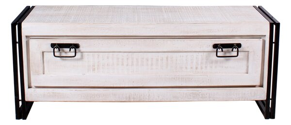 Sob nábytek - Bílý předsíňový set masiv mango a kov White Rocco III - STM-18000-92