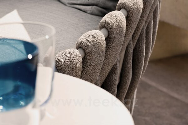 Tribu Křeslo low dining Tosca, Tribu, rám lakovaná nerez linen, výplet barva linen, bez polstrování