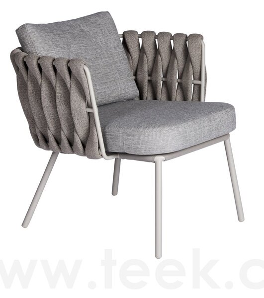 Tribu Křeslo low dining Tosca, Tribu, rám lakovaná nerez linen, výplet barva linen, bez polstrování