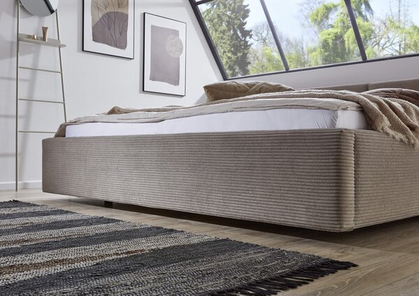 Dvoulůžková postel bucca 180 x 200 cm manšestr taupe