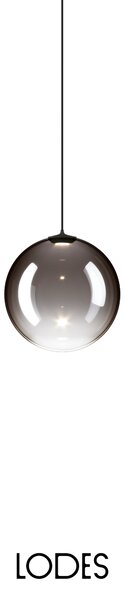 Lodes Designové závěsné LED svítidlo RANDOM SOLO, 1W, ø 12 cm, CRI90 Teplota světla: 2700K, Barva stínidla: Transparentní, Barva kabelu: transparentní