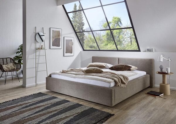 Dvoulůžková postel bucca 180 x 200 cm manšestr taupe