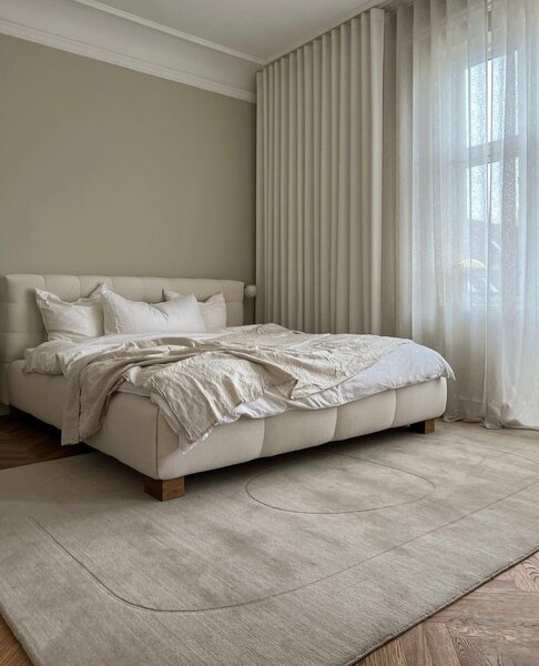 Linie Design Vlněný koberec Cursive Expanse Beige, béžový Barva: Beige (béžová), Rozměr: 140x200 cm
