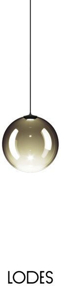Lodes Designové závěsné LED svítidlo RANDOM SOLO, 1W, ø 12 cm, CRI90 Teplota světla: 2700K, Barva stínidla: Transparentní, Barva kabelu: transparentní