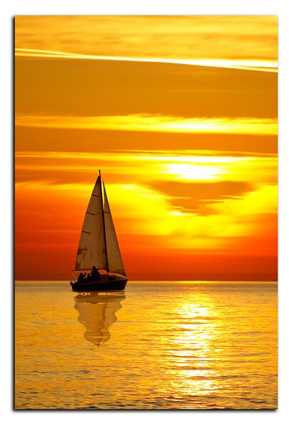 Obraz na plátně - Loď při západu slunce - obdélník 7247A (60x40 cm)