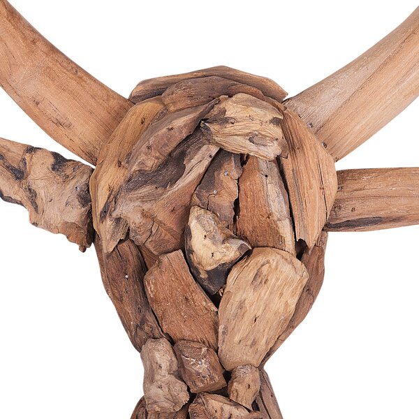 Nástěnná figurka Býk BULL HEAD Teakové dřevo 34 cm Hnědá