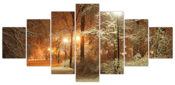 Obraz - Zasněžený park (210x100 cm)