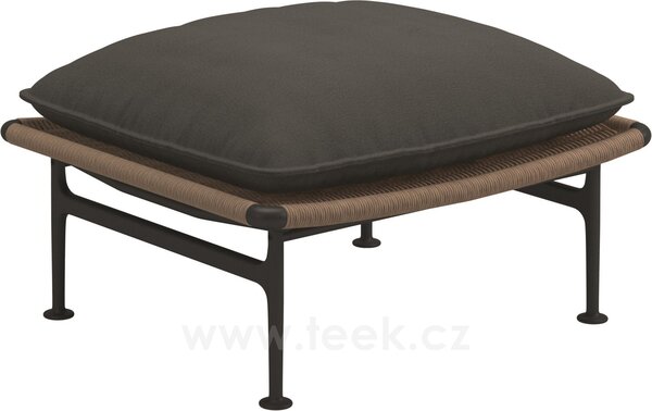 Gloster Podnožka Zenith, Gloster, 75x64x42 cm, rám hliník barva meteor, výplet umělý ratan barva wheat, sedák venkovní látka kat. B barva dle vzorníku