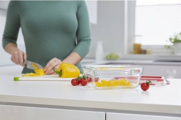 Tefal - Dóza na potraviny 0,85 l MSEAL GLASS červená/sklo
