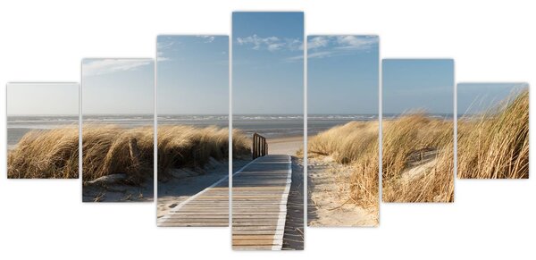 Obraz - Písečná pláž na ostrově Langeoog, Německo (210x100 cm)