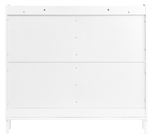 SoBuy FSR177-L-W Vyklápěcí botník se 4 dvířky Botník Úzký botník Bílá 100x91x19 cm