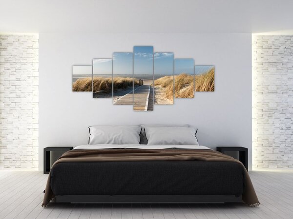 Obraz - Písečná pláž na ostrově Langeoog, Německo (210x100 cm)