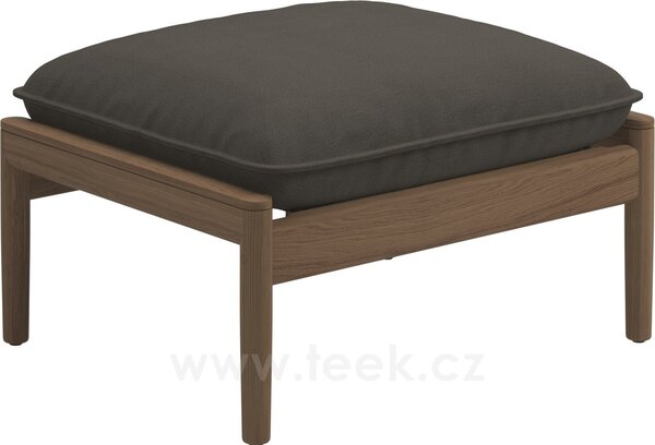 Gloster Teaková podnožka Saranac, Gloster, 74x59x49,5 cm, rám teak, lankový výplet venkovní látka barva raven, sedák kat. B barva dle vzorníku