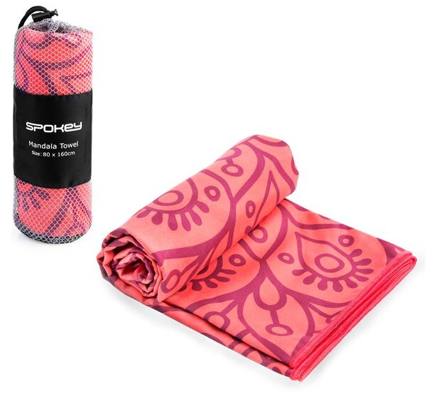 Spokey MANDALA rychleschnoucí plážový ručník růžová 80 x 160 cm