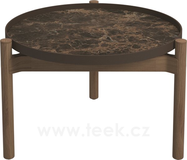 Gloster Odkládací stolek Sepal, Gloster, 64x60x41 cm, rám teak/hliník java, deska keramika dekor Emperor