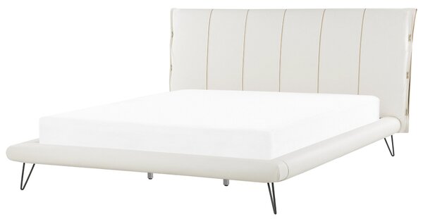 Postel Umělá kůže BETIN 180 x 200 cm Světle béžová